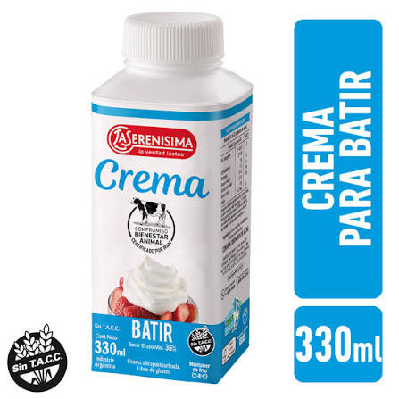 CREMA DE LECHE 2 LA SERENISIMA PAST FUENTE VIT A-E    330 GRS  (COMPRANDO 3